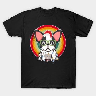 Retro French Bulldog Christmas T-Shirt